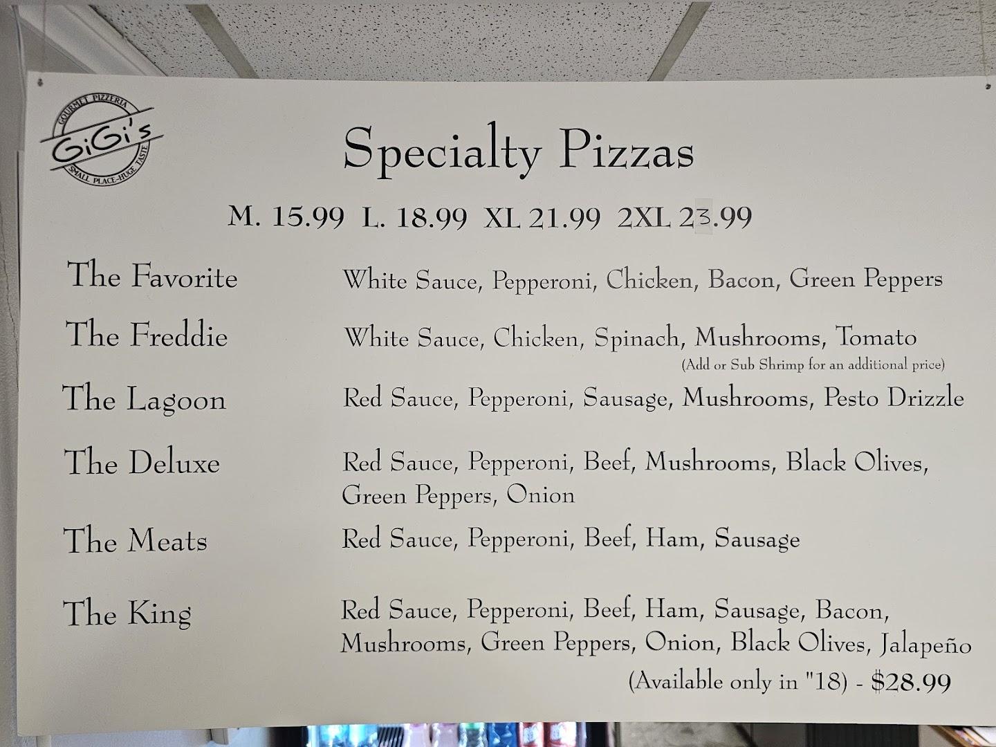 GiGi's Pizzeria Menu image 2